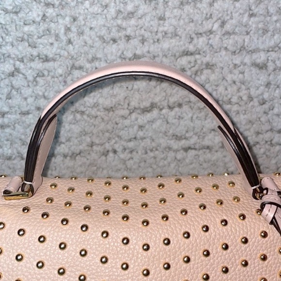 Michael Kors Bristol Studded Leather Satchel Crossbody Purse Shoulder Bag Pink - Picture 8 of 16